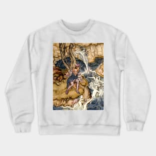 Ferdinand Listening to the Spirits - The Tempest, Arthur Rackham Crewneck Sweatshirt